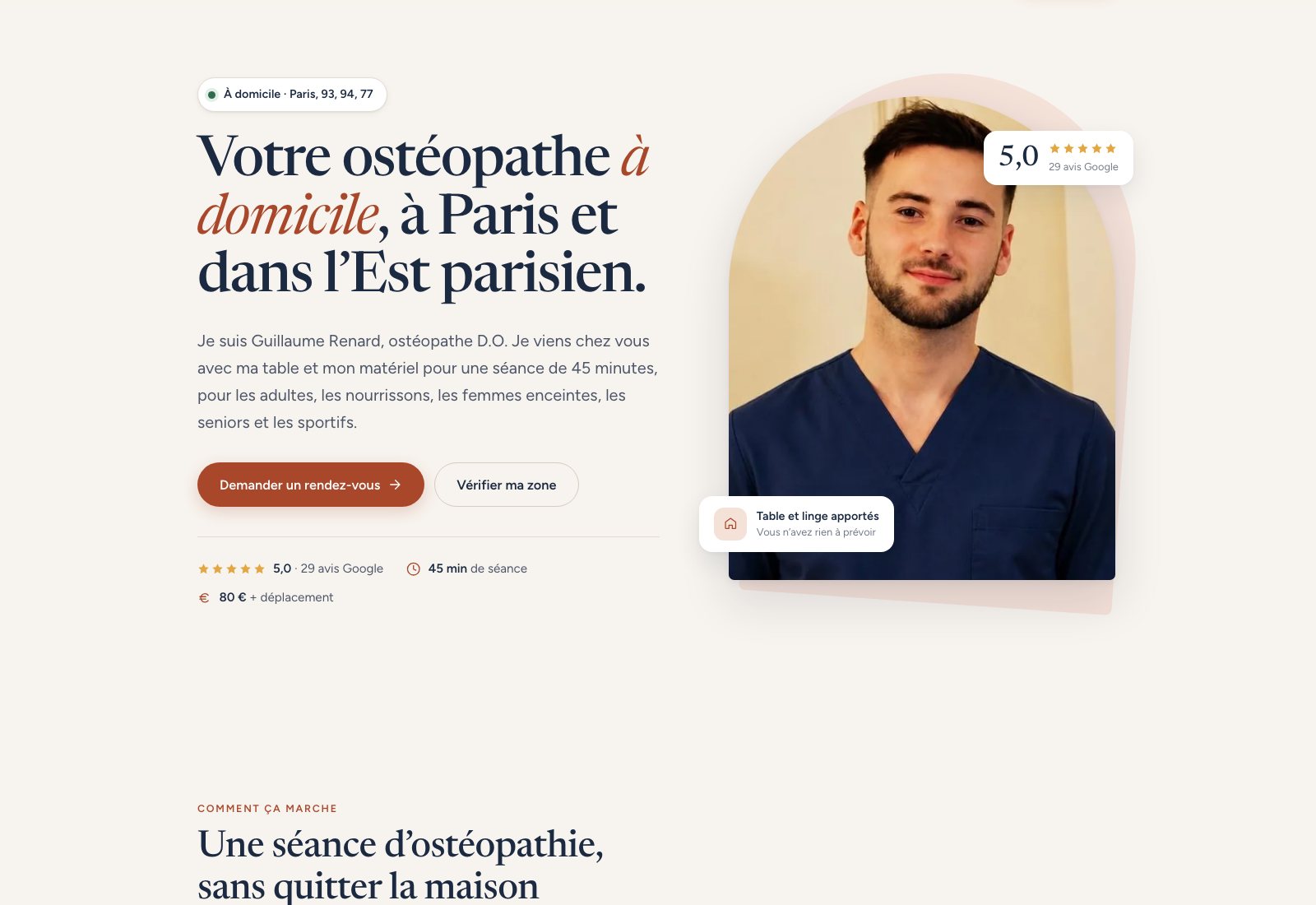 Page d’accueil du site de Guillaume Renard sur ordinateur